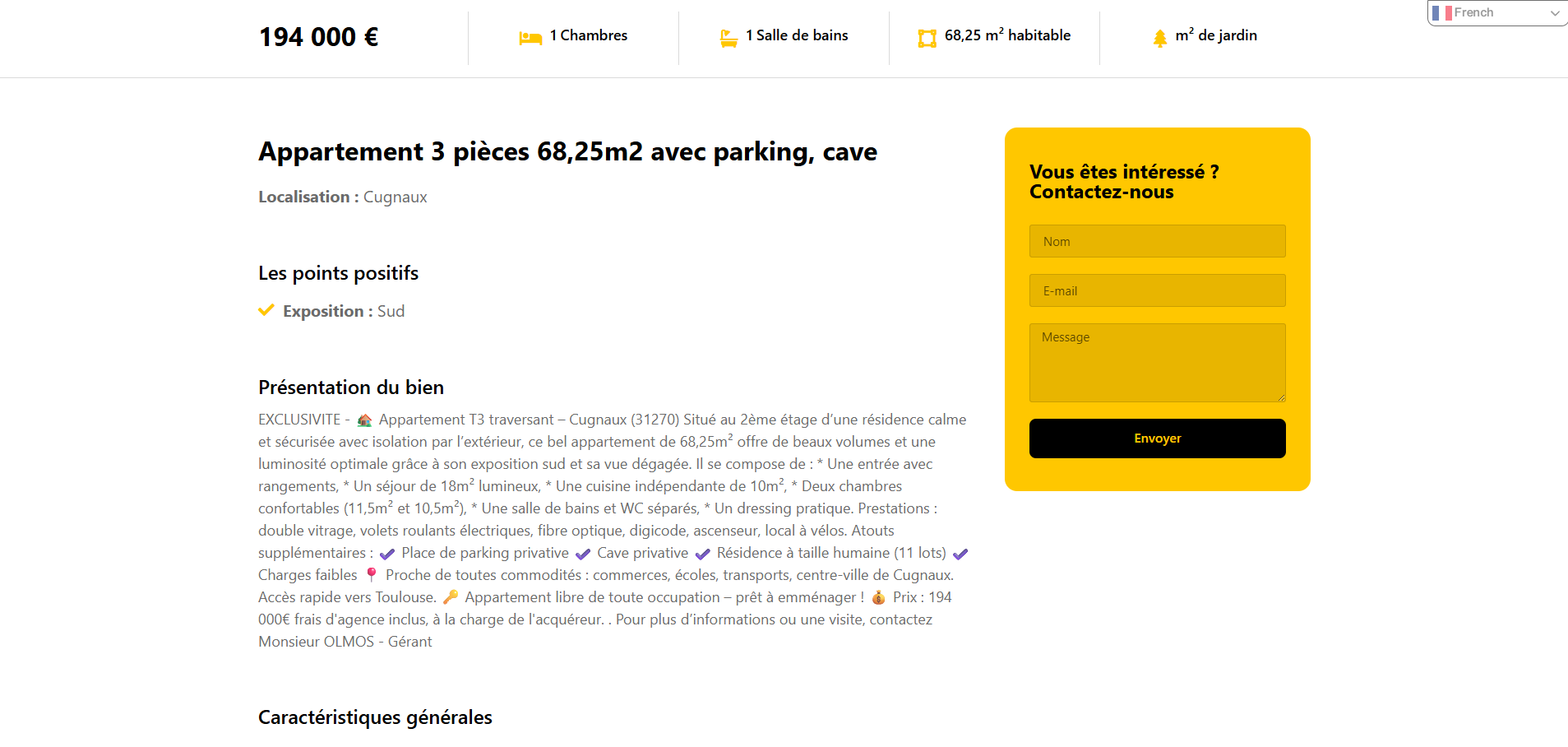 ticket immo page bien a vendre